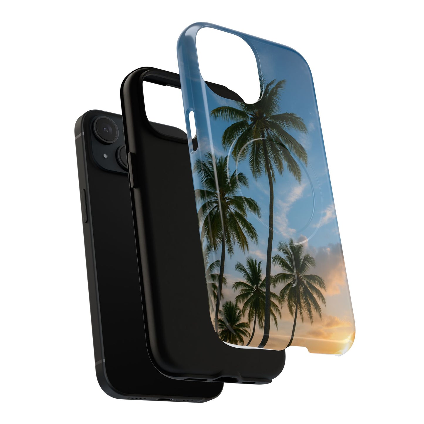 Tropische Sonnenuntergang Handyhülle mit Palmen – Sommer Vibes Case für iPhone & Android | Tropisches Strandmotiv