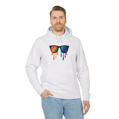 Melting Shades Hoodie (Brustprint) – Stylischer Unisex Hoodie mit bunter Sonnenbrille & Tropf-Effekt | Retro Streetwear für Sommer & Festival