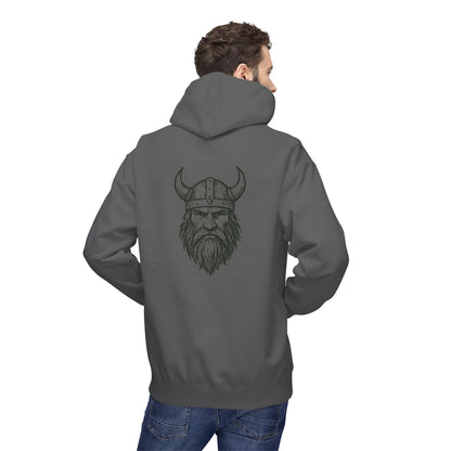 Wikinger Hoodie Unisex – Nordic Warrior Kapuzenpullover mit Bart & Helm Design | Viking Streetwear