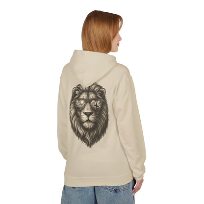 Löwe mit Sonnenbrille Hoodie (Rückenprint) – Stylischer Unisex Kapuzenpullover mit Löwenmotiv für Tierfreunde & Streetwear-Fans