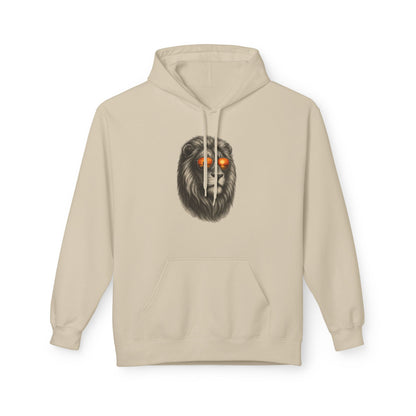 Löwen Hoodie Unisex (Brustprint) – Stylischer Kapuzenpullover mit Sonnenbrillen-Löwe | Tiermotiv Streetwear für Damen & Herren