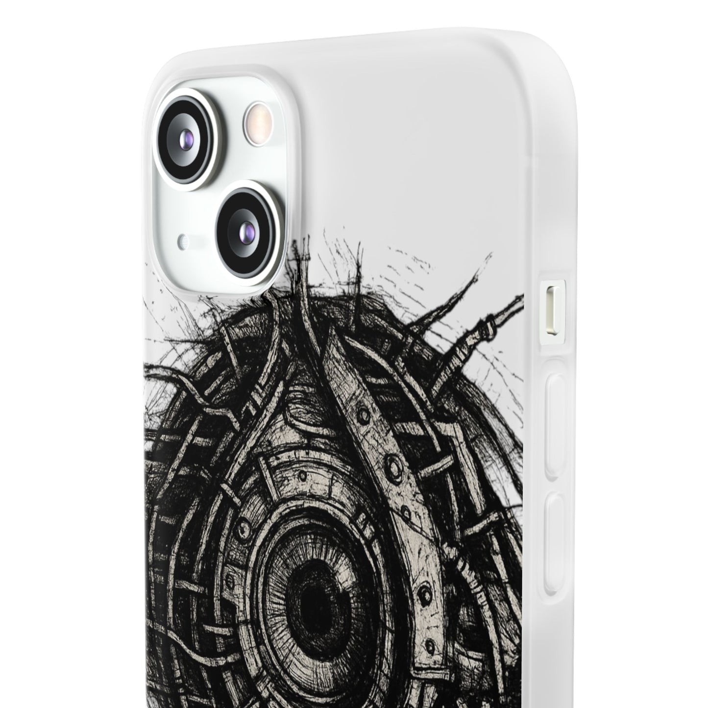 Biomechanisches Auge Handyhülle – Futuristisches Cyberpunk Design mit Zahnrädern & Kabeln | Schutzhülle für iPhone & Android