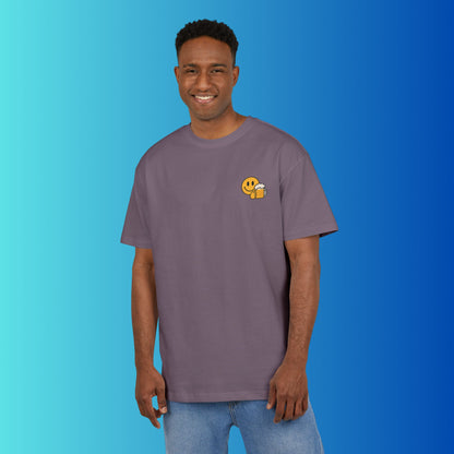 Smiley mit Bier (Brustprint) – Lustiges Party T-Shirt für Bierliebhaber | Unisex Funshirt