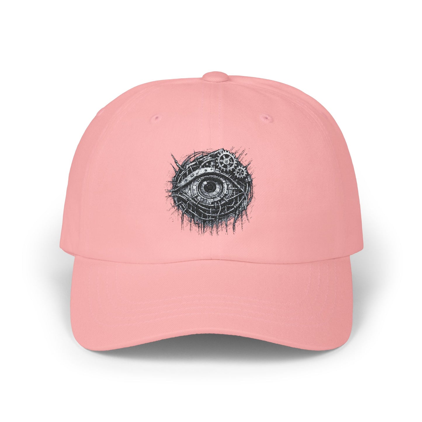 Biomechanisches Auge Cap – Cyberpunk Kappe mit Zahnrädern & Kabeln | Verstellbare Unisex Techwear Basecap