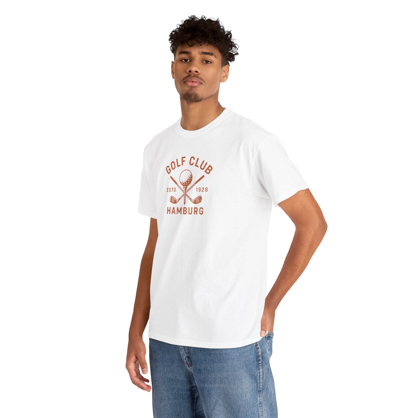 Vintage Golf Club Hamburg T-Shirt (Brustprint) – Estd. 1928 Retro Golfshirt für Herren & Damen