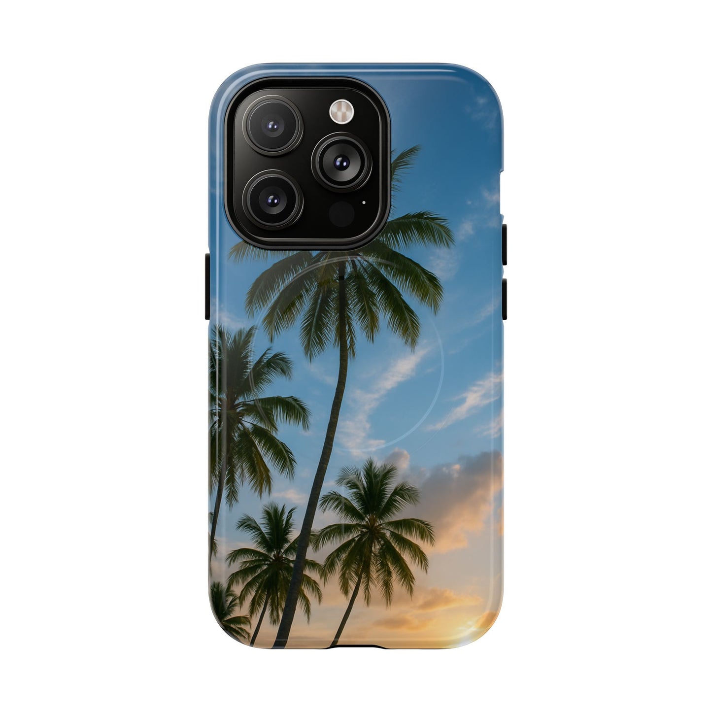 Tropische Sonnenuntergang Handyhülle mit Palmen – Sommer Vibes Case für iPhone & Android | Tropisches Strandmotiv