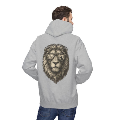 Löwe mit Sonnenbrille Hoodie (Rückenprint) – Stylischer Unisex Kapuzenpullover mit Löwenmotiv für Tierfreunde & Streetwear-Fans