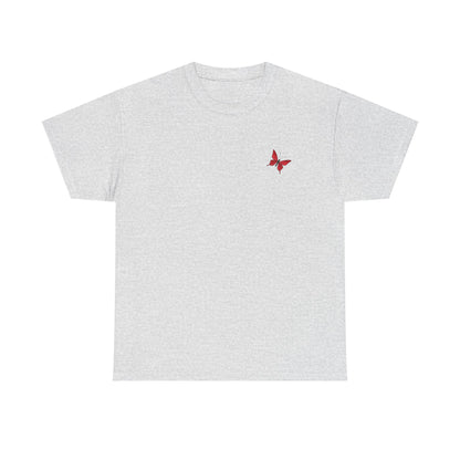 Roter Schmetterling T-Shirt Unisex – Ausdrucksstarkes Butterfly Design | Natur-inspiriertes Baumwollshirt für Damen & Herren