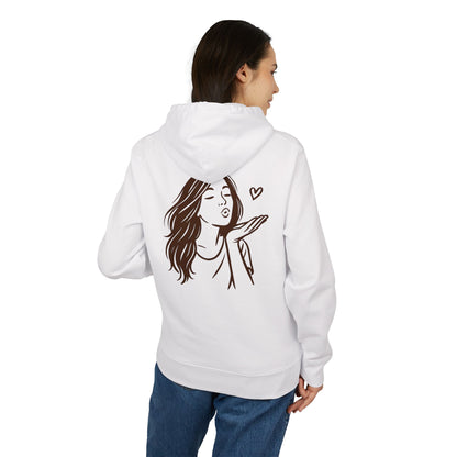 Kusshand Hoodie Unisex (Rückenprint) – Romantischer Love Hoodie mit Herz Motiv, Stylisches Geschenk für Valentinstag & Paare