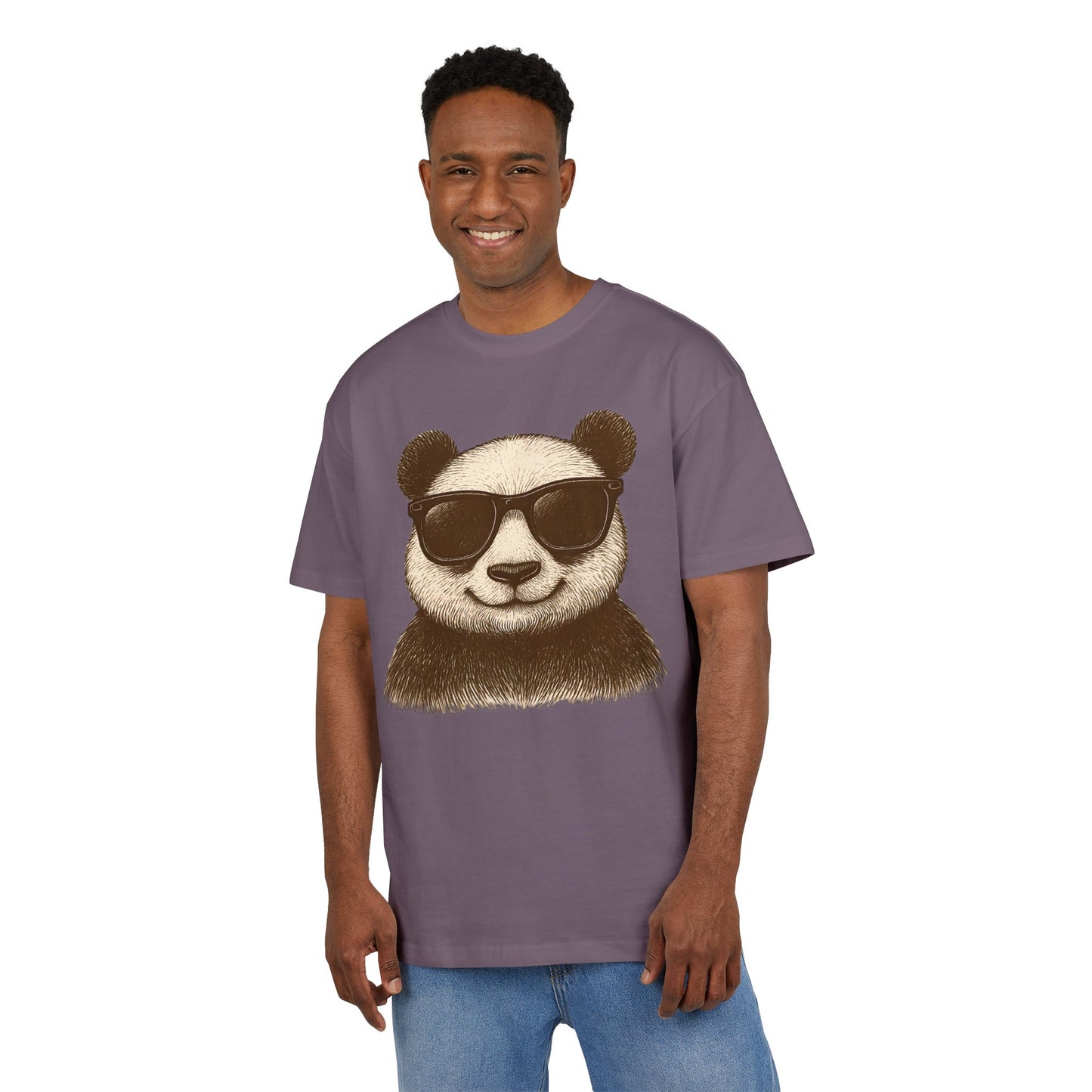 Cooler Panda T-Shirt (Brustprint) – Stylisches Unisex Shirt mit Sonnenbrillen-Motiv im Retro Look