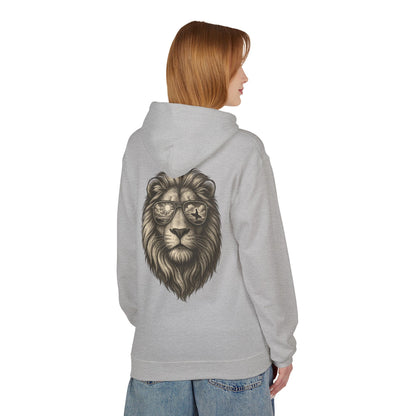 Löwe mit Sonnenbrille Hoodie (Rückenprint) – Stylischer Unisex Kapuzenpullover mit Löwenmotiv für Tierfreunde & Streetwear-Fans