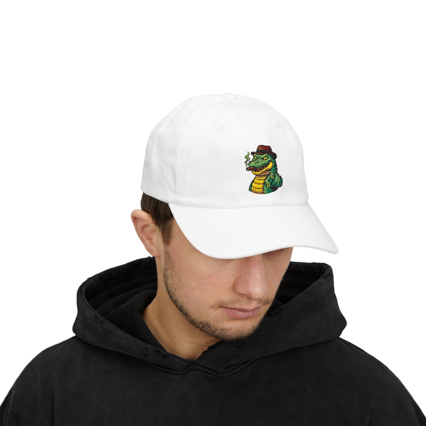 Gangster Alligator Cap – Coole Unisex Baseballcap mit Krokodil, Zigarre & Comic Design