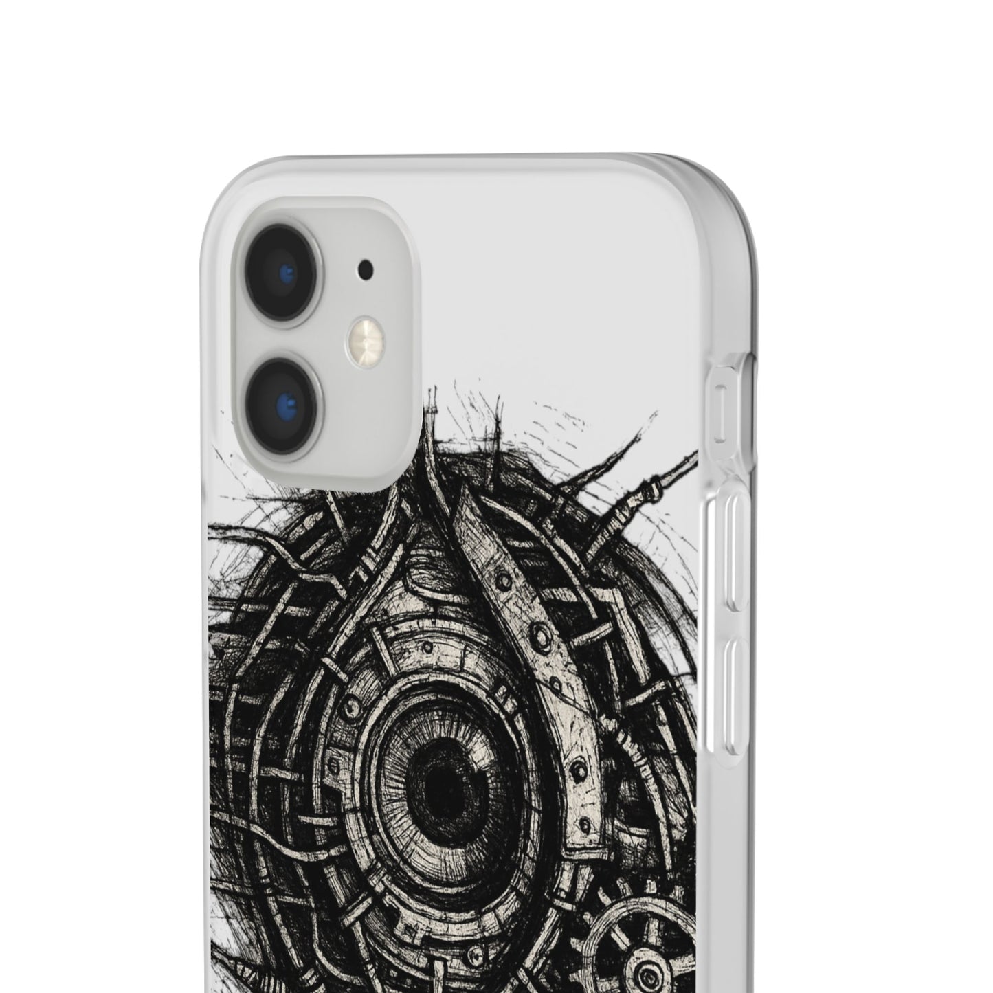 Biomechanisches Auge Handyhülle – Futuristisches Cyberpunk Design mit Zahnrädern & Kabeln | Schutzhülle für iPhone & Android