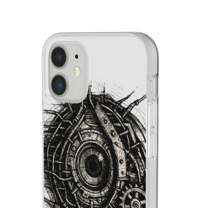 Biomechanisches Auge Handyhülle – Futuristisches Cyberpunk Design mit Zahnrädern & Kabeln | Schutzhülle für iPhone & Android