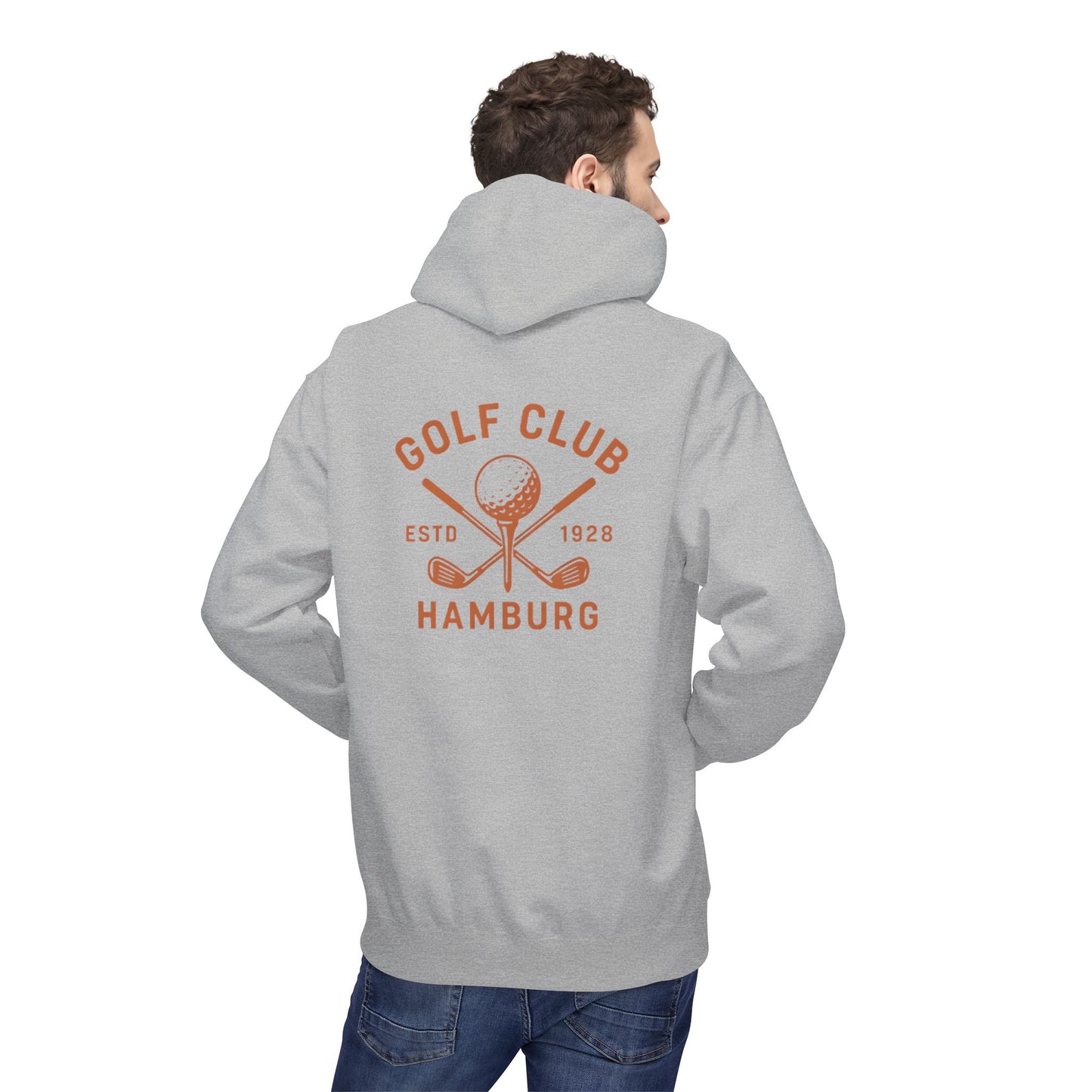 Vintage Golf Club Hamburg Hoodie (Rückenprint) – Retro Kapuzenpullover Estd. 1928 für Herren & Damen