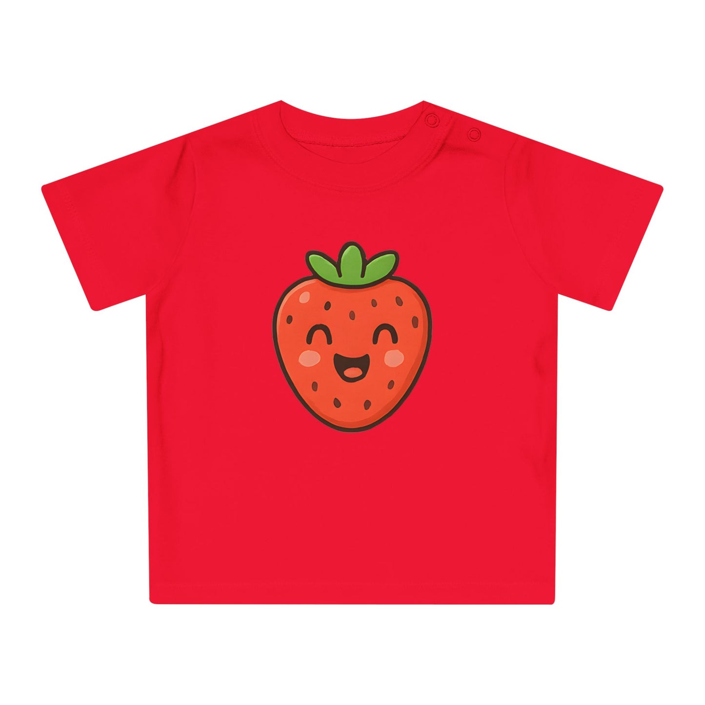 Baby T-Shirt „Sweet Strawberry“ – Süßes Erdbeer-Motiv, Bio-Baumwolle, nachhaltige Babybekleidung für kleine Fruchtliebhaber