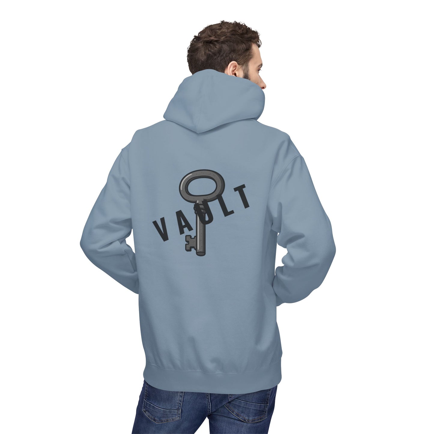 VAULT Hoodie mit Schlüssel-Design (Rückenprint) – Unisex Midweight Fleece | Nachhaltige Streetwear mit Komfort & Stil