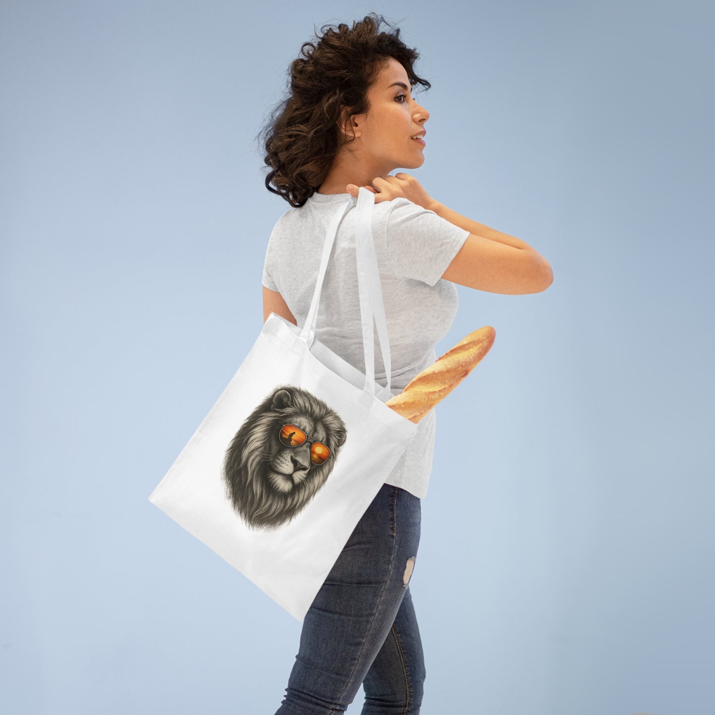 Löwen Jutebeutel – Stylische Stofftasche mit Sonnenbrillen-Löwe | Nachhaltiger Beutel für Tierfreunde & Trendsetter