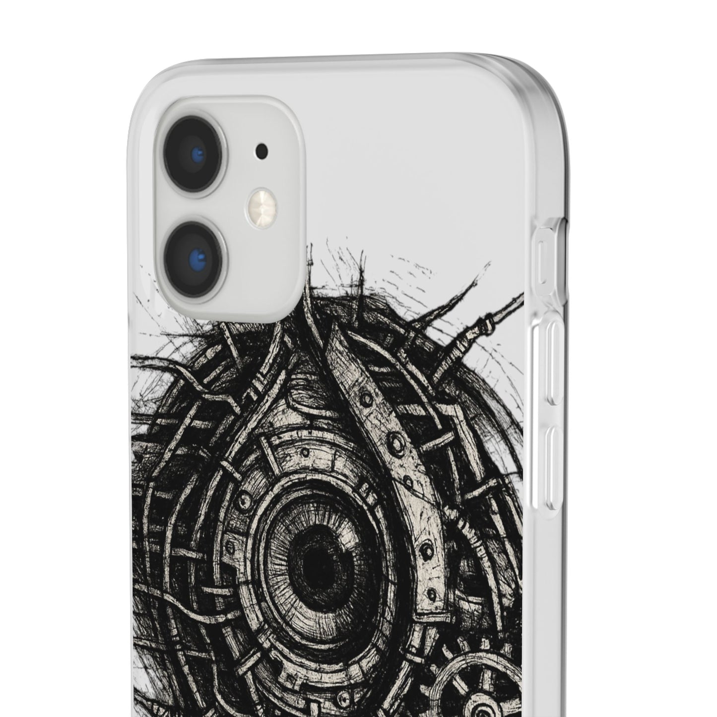Biomechanisches Auge Handyhülle – Futuristisches Cyberpunk Design mit Zahnrädern & Kabeln | Schutzhülle für iPhone & Android