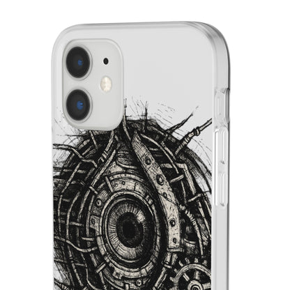 Biomechanisches Auge Handyhülle – Futuristisches Cyberpunk Design mit Zahnrädern & Kabeln | Schutzhülle für iPhone & Android