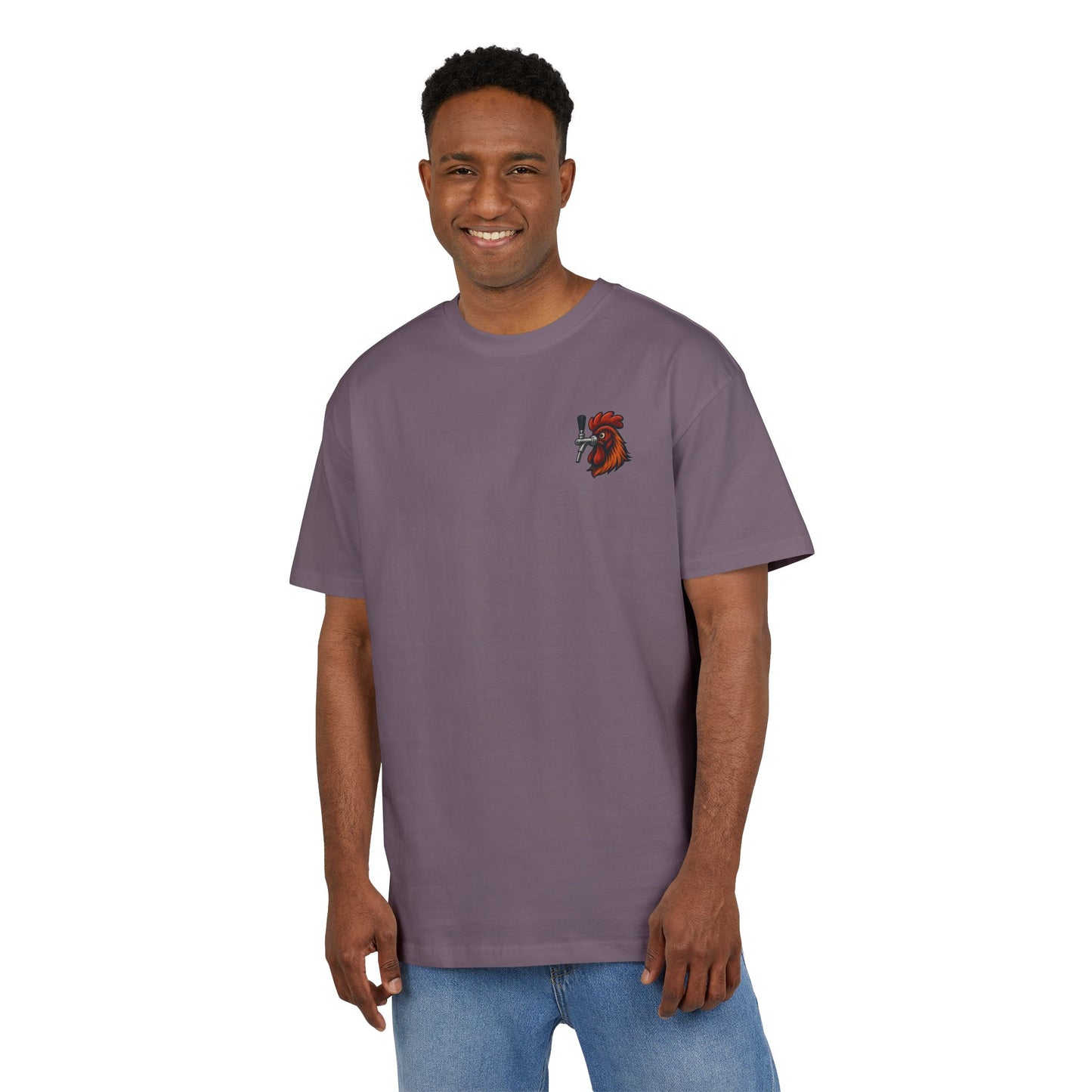 Bierhahn T-Shirt (Brustprint) – Lustiges Hahn mit Zapfhahn Motiv für Bierliebhaber & Grillfans – Unisex Funshirt