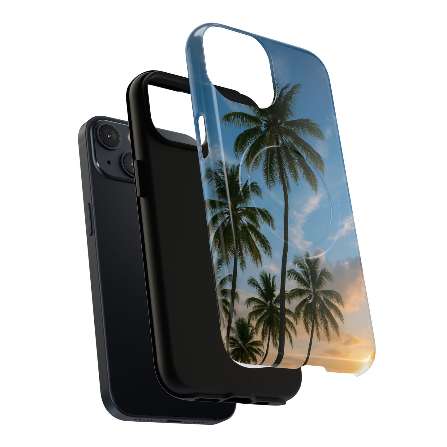 Tropische Sonnenuntergang Handyhülle mit Palmen – Sommer Vibes Case für iPhone & Android | Tropisches Strandmotiv