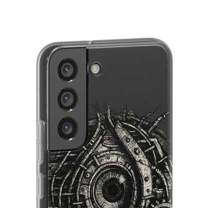 Biomechanisches Auge Handyhülle – Futuristisches Cyberpunk Design mit Zahnrädern & Kabeln | Schutzhülle für iPhone & Android