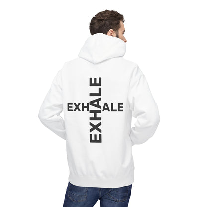 EXHALE Hoodie – Unisex Fleece Kapuzenpullover | Nachhaltige Streetwear mit Achtsamkeits-Statement