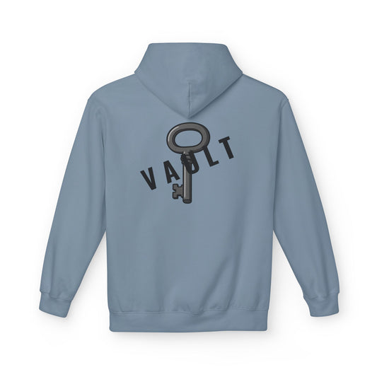 VAULT Hoodie mit Schlüssel-Design (Rückenprint) – Unisex Midweight Fleece | Nachhaltige Streetwear mit Komfort & Stil