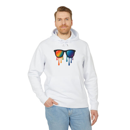 Melting Shades Hoodie (Brustprint) – Stylischer Unisex Hoodie mit bunter Sonnenbrille & Tropf-Effekt | Retro Streetwear für Sommer & Festival