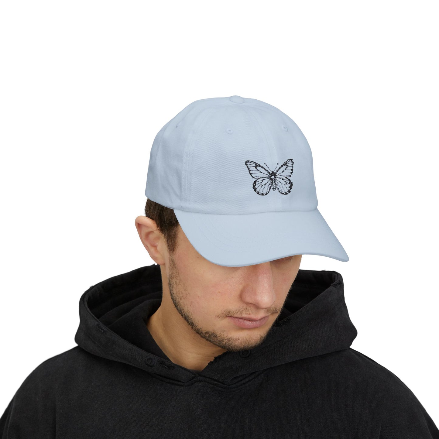 Schmetterling Cap Unisex – Stylische Kappe mit Line Art Design | Verstellbare Basecap aus Baumwolle für Alltag & Freizeit