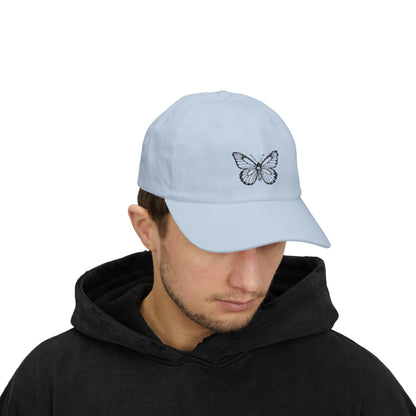 Schmetterling Cap Unisex – Stylische Kappe mit Line Art Design | Verstellbare Basecap aus Baumwolle für Alltag & Freizeit