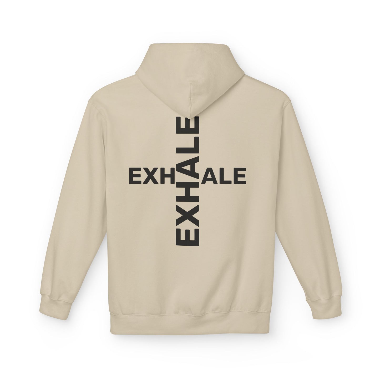 EXHALE Hoodie – Unisex Fleece Kapuzenpullover | Nachhaltige Streetwear mit Achtsamkeits-Statement