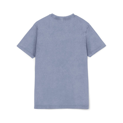 Dog print Vintage Style Acid Washed Round Neck Tee - Eco-Friendly T-Shirt, Everyday