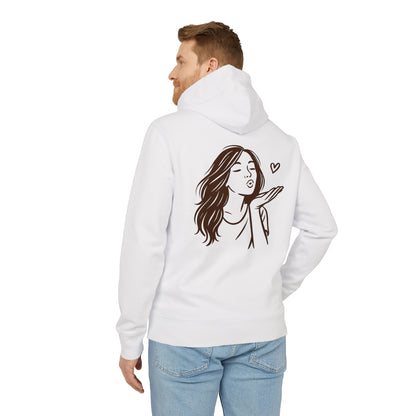 Kusshand Hoodie Unisex (Rückenprint) – Romantischer Love Hoodie mit Herz Motiv, Stylisches Geschenk für Valentinstag & Paare