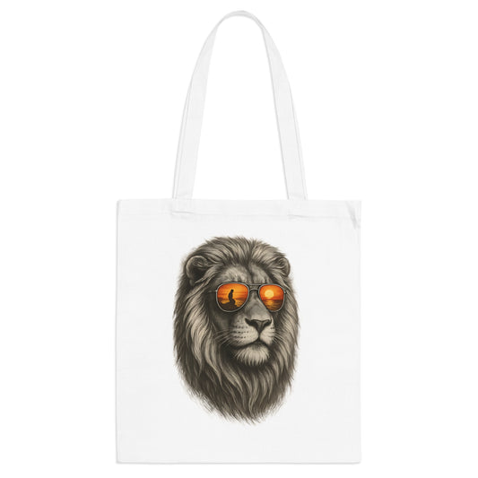 Löwen Jutebeutel – Stylische Stofftasche mit Sonnenbrillen-Löwe | Nachhaltiger Beutel für Tierfreunde & Trendsetter