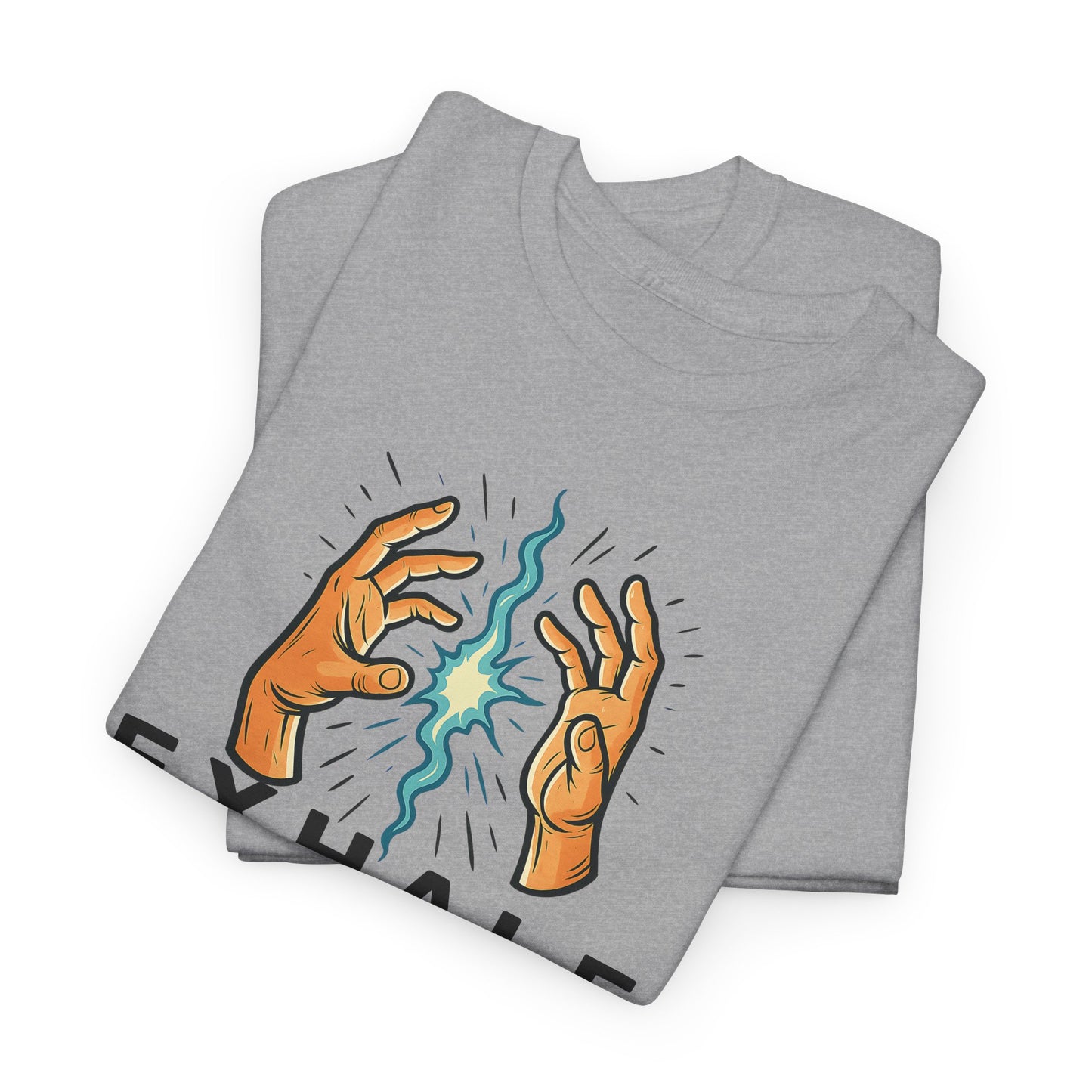 EXHALE T-Shirt (Brustprint) – Unisex Heavy Cotton Tee | Nachhaltige Streetwear mit Statement-Design