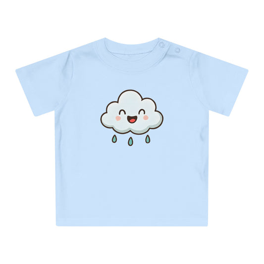 Baby T-Shirt „Happy Cloud“ – Niedliches Wolken-Motiv, Bio-Baumwolle, nachhaltige Babybekleidung für kleine Träumer