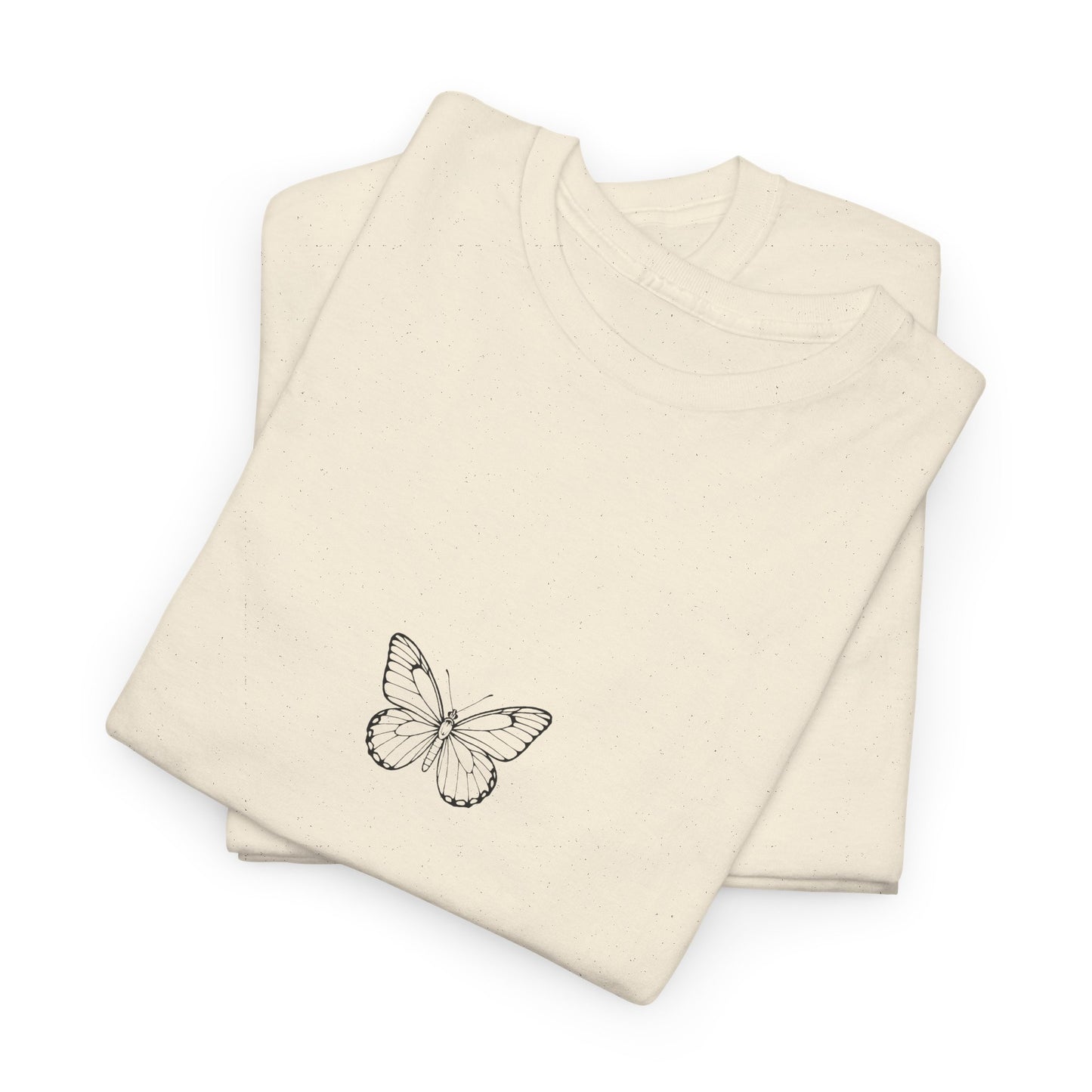 Schmetterling T-Shirt (Brustprint) – Stylisches Linienkunst-Design | Natur & Freiheit | Unisex Baumwolle