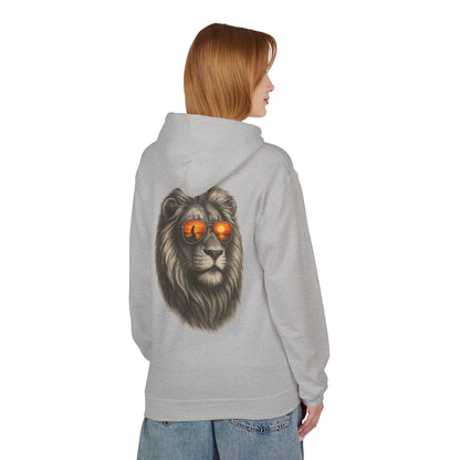 Löwen Hoodie Unisex (Rückenprint) – Stylischer Kapuzenpullover mit Sonnenbrillen-Löwe | Tiermotiv Streetwear für Damen & Herren