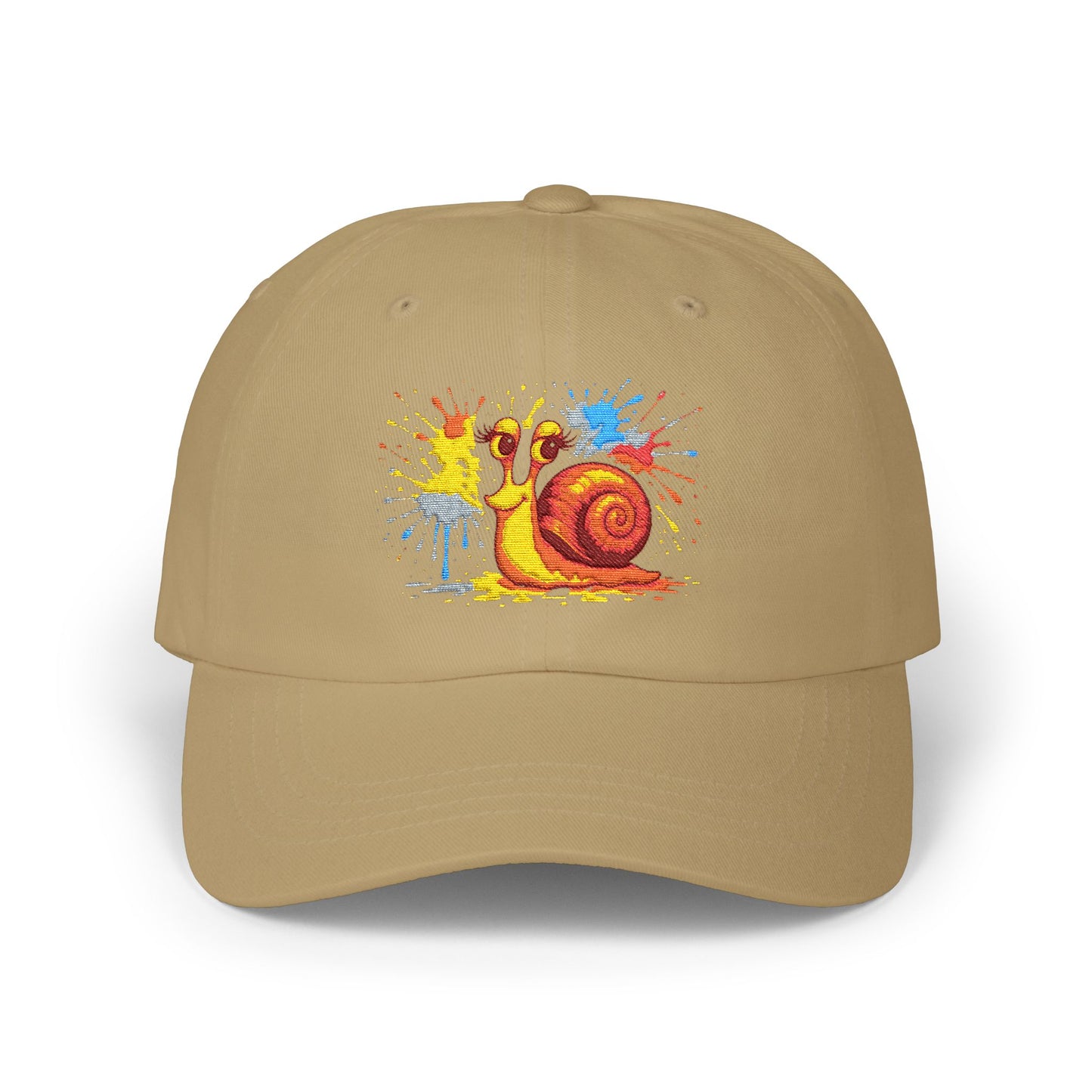 Schnecken Cap – Lustige Unisex Kappe mit buntem Farbklecks-Motiv für Alltag, Festivals & Streetwear