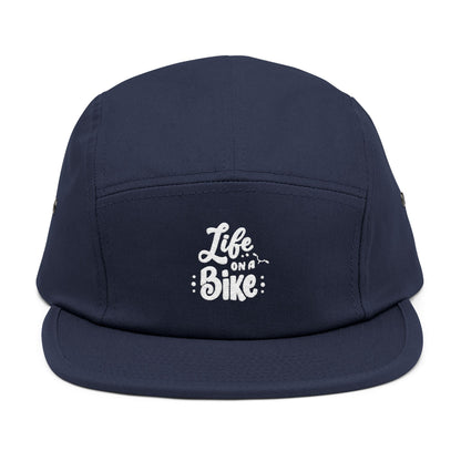 Life on a Bike – 5-Panel Cap mit Stickerei