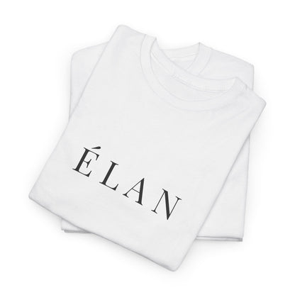 Élan Unisex Heavy Cotton T-Shirt (Brustprint) – Stilvolles Premium-Shirt aus 100 % Baumwolle für zeitlosen Look und Komfort