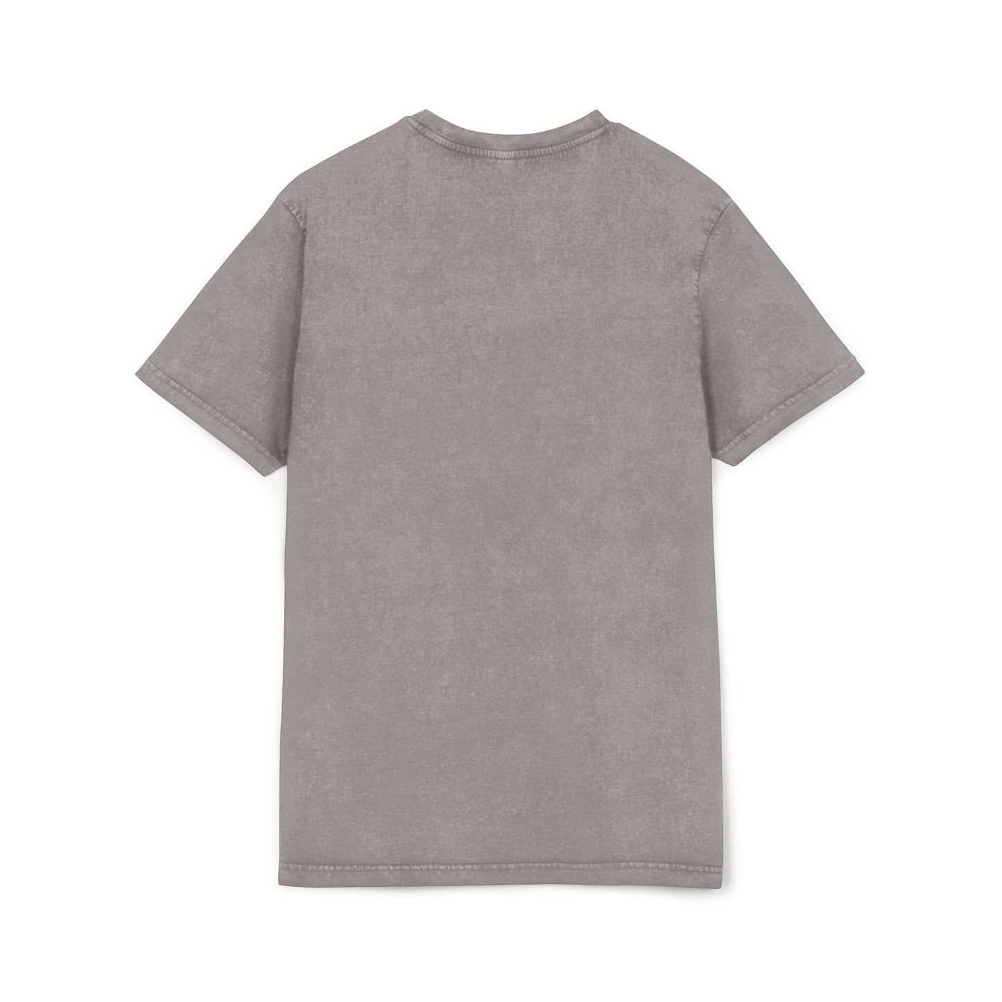 Dog print Vintage Style Acid Washed Round Neck Tee - Eco-Friendly T-Shirt, Everyday
