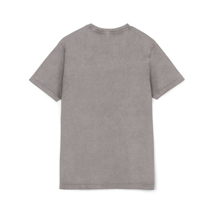 Dog print Vintage Style Acid Washed Round Neck Tee - Eco-Friendly T-Shirt, Everyday