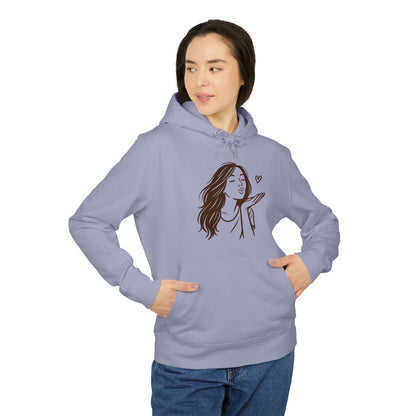 Kusshand Hoodie Unisex (Brustprint) – Romantischer Love Hoodie mit Herz Motiv, Stylisches Geschenk für Valentinstag & Paare