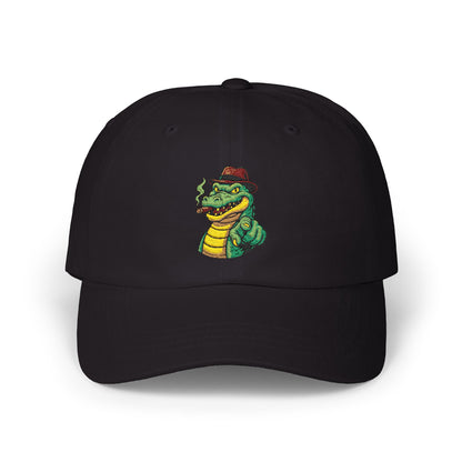 Gangster Alligator Cap – Coole Unisex Baseballcap mit Krokodil, Zigarre & Comic Design