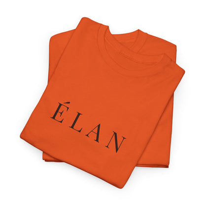 Élan Unisex Heavy Cotton T-Shirt (Brustprint) – Stilvolles Premium-Shirt aus 100 % Baumwolle für zeitlosen Look und Komfort