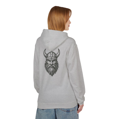 Wikinger Hoodie Unisex – Nordic Warrior Kapuzenpullover mit Bart & Helm Design | Viking Streetwear