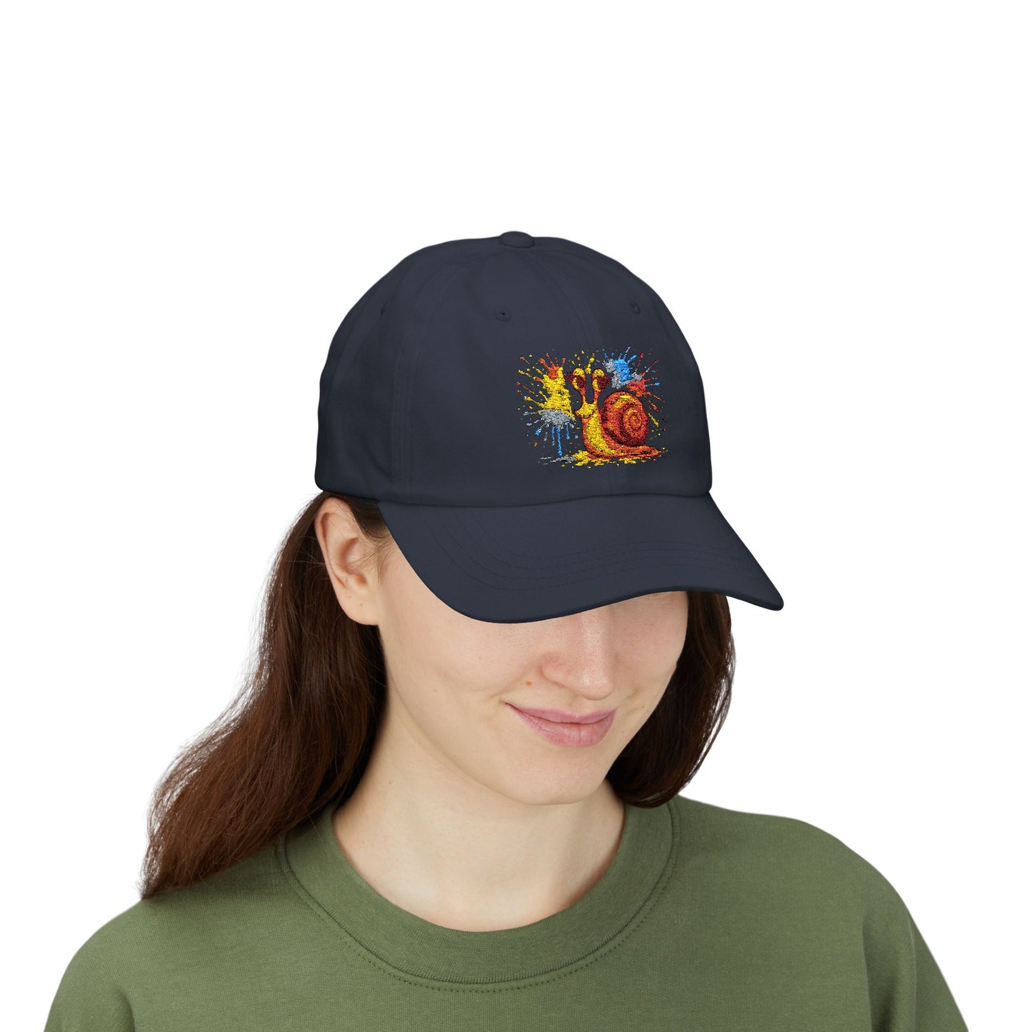 Schnecken Cap – Lustige Unisex Kappe mit buntem Farbklecks-Motiv für Alltag, Festivals & Streetwear